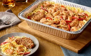 Chicken and Shrimp Carbonara (Serves 4 – 6)