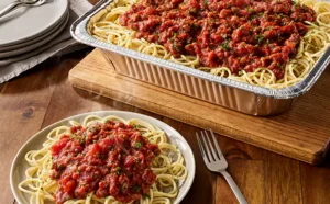 Spaghetti with Meat Sauce (Serves 4 – 6)